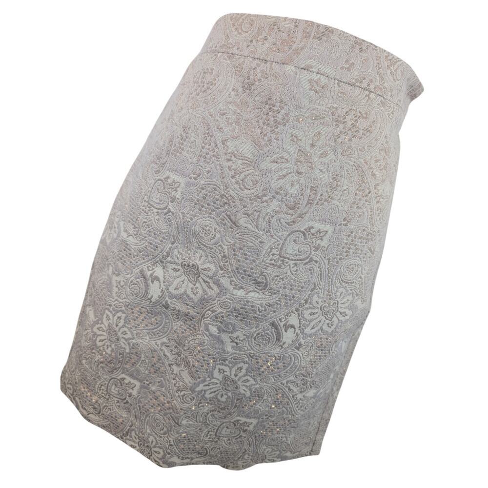 NWOT! J. CREW! CREAM, TAUPE & GOLD METALLIC TAPESTRY FLORAL PAISLEY SKIRT! SZ 4 - Picture 11 of 12